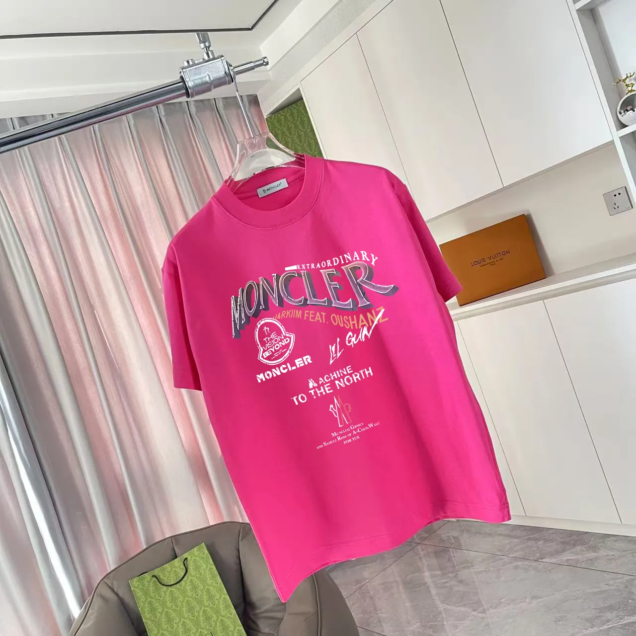 Moncle* 2025 New Arrival logo 300 t Same Style Size：S M L XL XXL ：Black White Red Gray